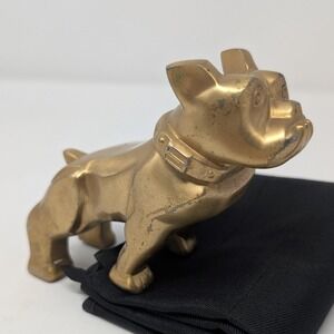 Vintage Mack Truck Bulldog Hood Ornament Gold Tone Design Patent 87931 Long Ears